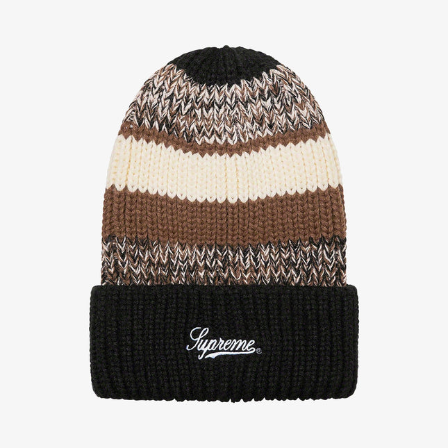 Supreme Beanie 'Mixed Stripe' Black (FW21) - SOLE SERIOUSS (1)