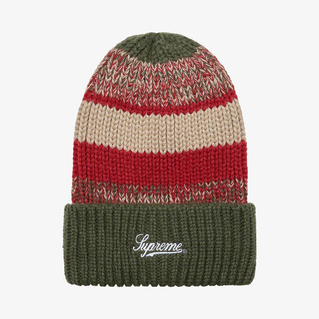 Supreme Beanie 'Mixed Stripe' Green (FW21) - SOLE SERIOUSS (1)