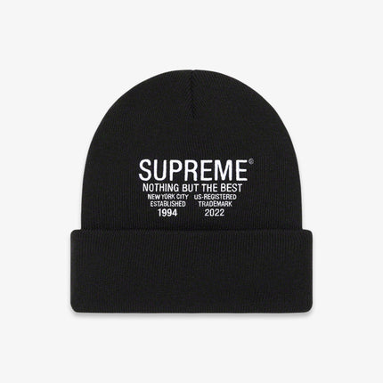 Supreme Beanie 'Nothing But' Black (FW22) - SOLE SERIOUSS (1)