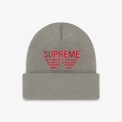 Supreme Beanie 'Nothing But' Grey (FW22) - SOLE SERIOUSS (1)