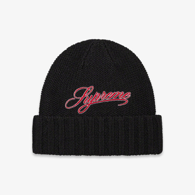 Supreme Beanie 'Script Logo' Black (FW21) - SOLE SERIOUSS (1)