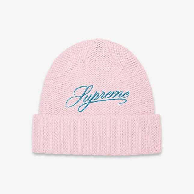 Supreme Beanie 'Script Logo' Pink FW21 - SOLE SERIOUSS (1)