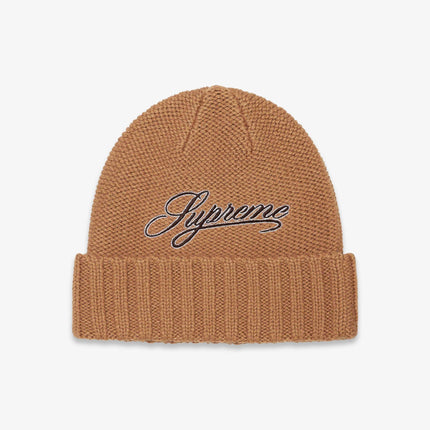 Supreme Beanie 'Script Logo' Tan (FW21) - SOLE SERIOUSS (1)