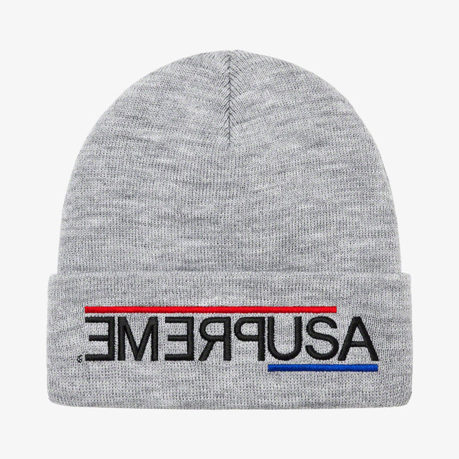 Supreme Beanie 'USA' Heather Grey (FW21) - SOLE SERIOUSS (1)