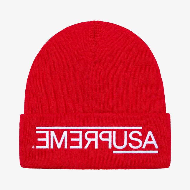 Supreme Beanie 'USA' Red (FW21) - SOLE SERIOUSS (1)