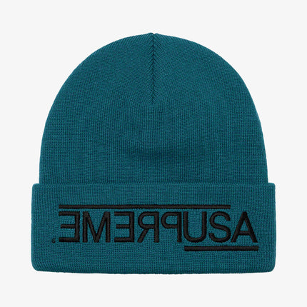 Supreme Beanie 'USA' Work Teal (FW21) - SOLE SERIOUSS (1)