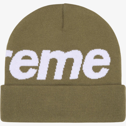 Supreme Big Logo Beanie Light Olive (FW24) - SOLE SERIOUSS (2)