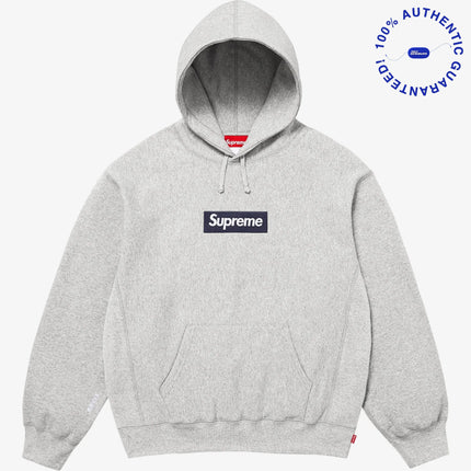 Supreme 'Box Logo' Pullover Hooded Sweatshirt Heather Grey / Navy Blue (FW25) | SOLE SERIOUSS [1]