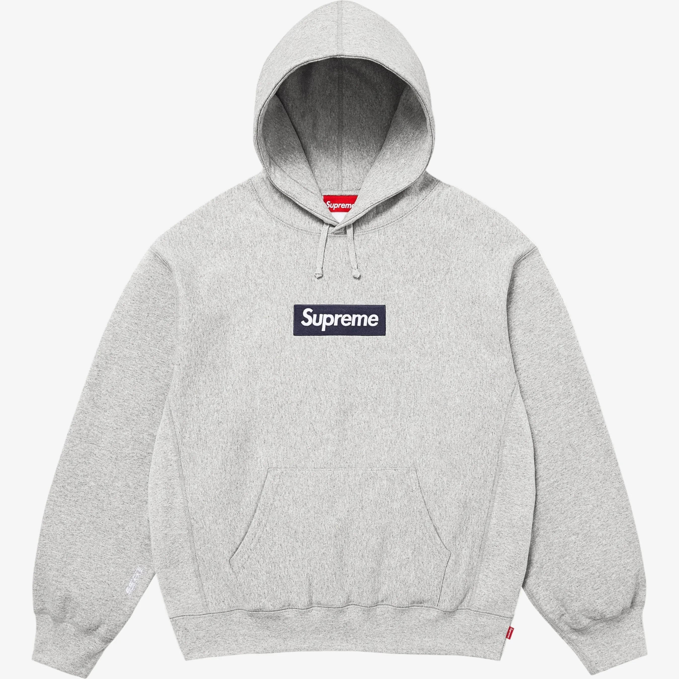 Supreme 'Box Logo' Pullover Hooded Sweatshirt Heather Grey / Navy Supreme 'Box Logo' Pullover Hooded Sweatshirt Heather Grey / Navy