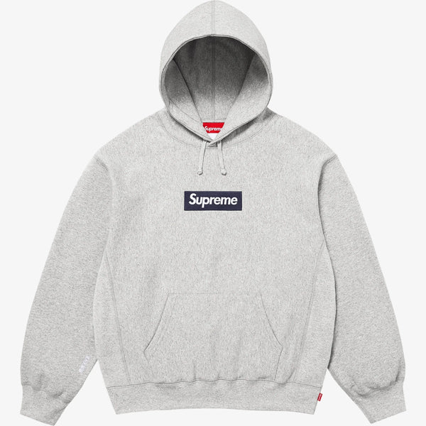 Supreme 'Box Logo' Pullover Hooded Sweatshirt Heather Grey / Navy