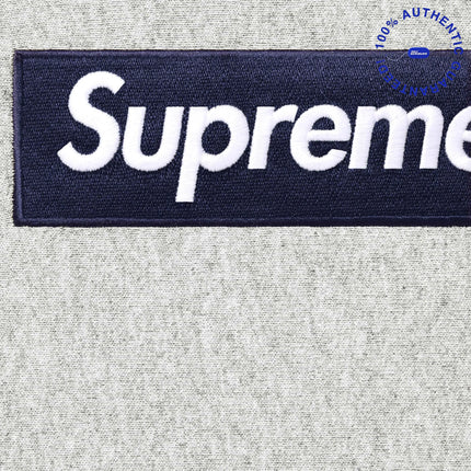 Supreme 'Box Logo' Pullover Hooded Sweatshirt Heather Grey / Navy Blue (FW25) | SOLE SERIOUSS [2]