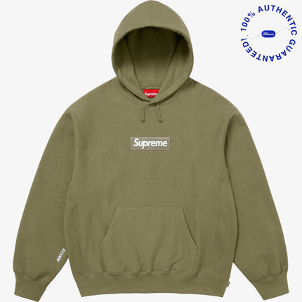 Supreme 'Box Logo' Pullover Hooded Sweatshirt Light Olive Green (FW25) | SOLE SERIOUSS [1]