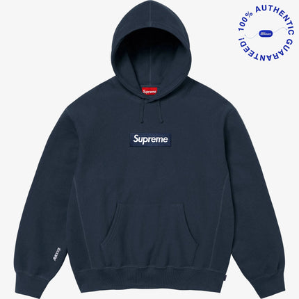 Supreme 'Box Logo' Pullover Hooded Sweatshirt Navy Blue (FW25) | SOLE SERIOUSS [1]