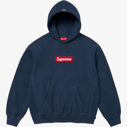 Supreme 'Box Logo' Pullover Hooded Sweatshirt Navy (FW24) - SOLE SERIOUSS (1)