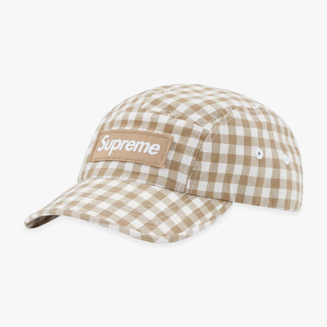 Supreme Camp Cap 'Gingham' Tan (SS23) - SOLE SERIOUSS (1)