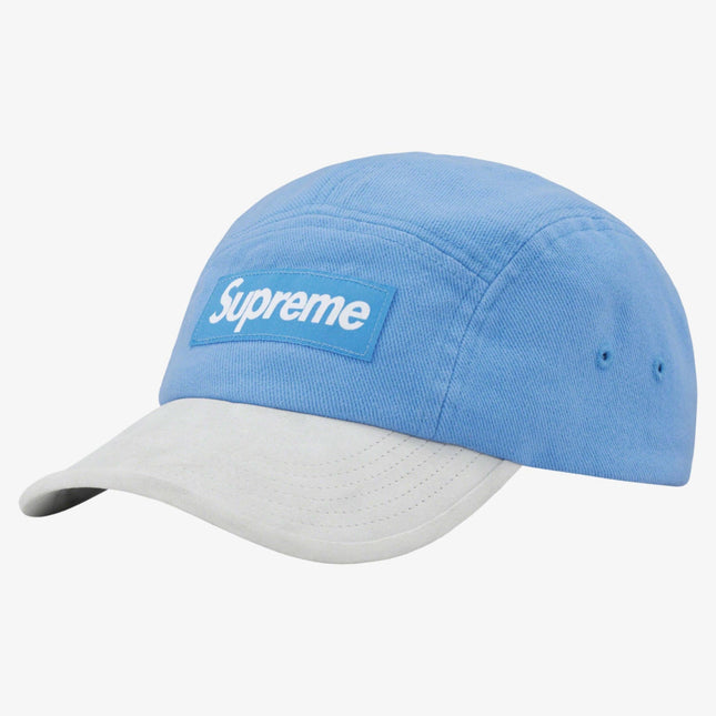 Supreme Camp Cap 'Suede Visor' Light Blue (SS23) - SOLE SERIOUSS (1)