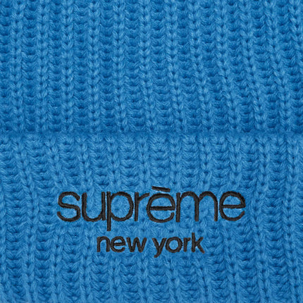 Supreme Classic Logo Chunky Ribbed Beanie Blue (FW24) - SOLE SERIOUSS (2)