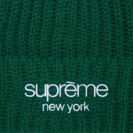 Supreme Classic Logo Chunky Ribbed Beanie Dark Green (FW24) - SOLE SERIOUSS (2)