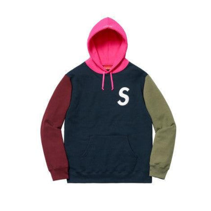 Supreme Colorblocked Hooded Sweatshirt 'S Logo' Navy SS19 - SOLE SERIOUSS (1)