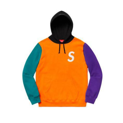 Supreme Colorblocked Hooded Sweatshirt 'S Logo' Orange SS19 - SOLE SERIOUSS (1)