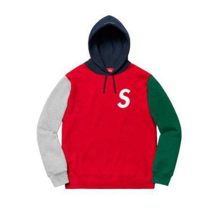 Supreme Colorblocked Hooded Sweatshirt 'S Logo' Red SS19 - SOLE SERIOUSS (1)