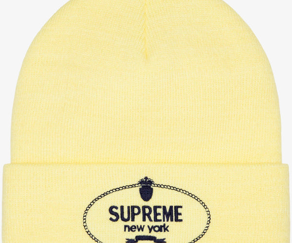 Supreme Crest Beanie Light Yellow (FW24) FW24BN82-LIGHT-YELLOW – SOLE  SERIOUSS