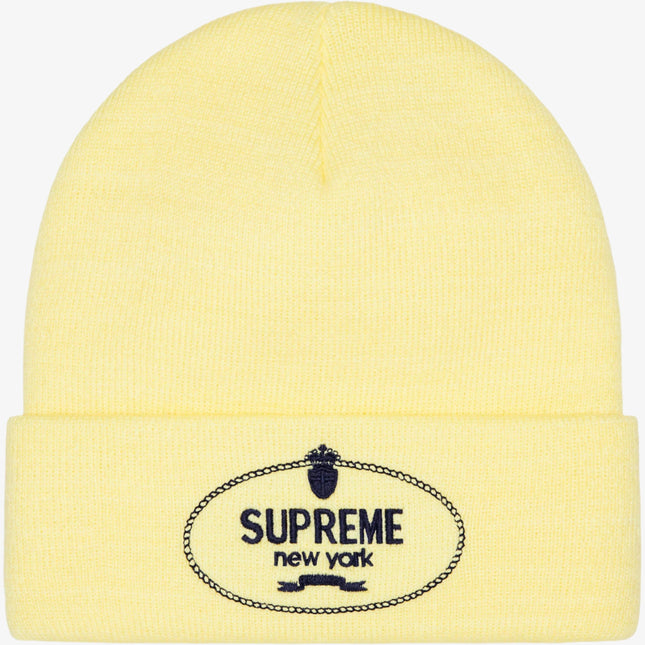 Supreme 'Crest' Beanie Light Yellow (FW24) - SOLE SERIOUSS (1)