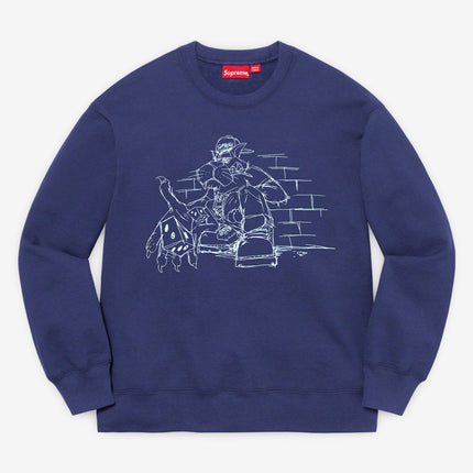 Supreme Crewneck 'Dice' Washed Navy (FW21) - SOLE SERIOUSS (1)