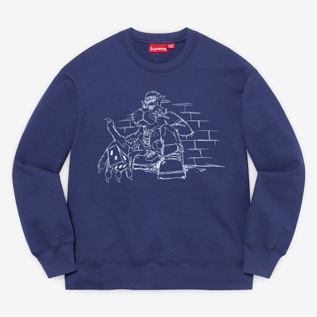 Supreme Crewneck 'Dice' Washed Navy (FW21) - SOLE SERIOUSS (1)