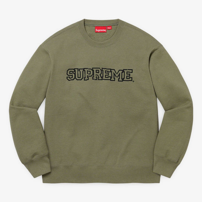 Supreme Crewneck 'Shattered Logo' Light Olive (FW21) - SOLE SERIOUSS (1)