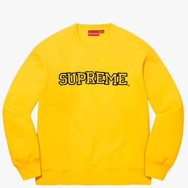 Supreme Crewneck 'Shattered Logo' Yellow (FW21) - SOLE SERIOUSS (1)