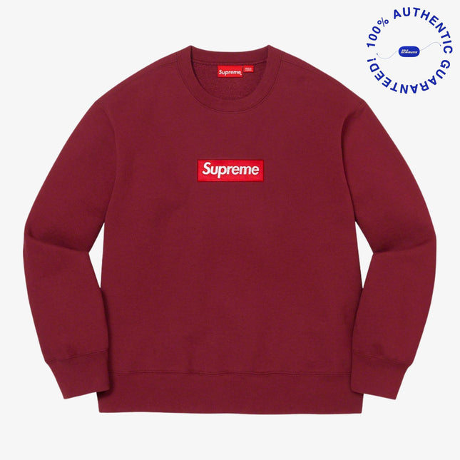 Supreme Crewneck Sweatshirt 'Box Logo' Cardinal (FW22) | SOLE SERIOUSS [1]