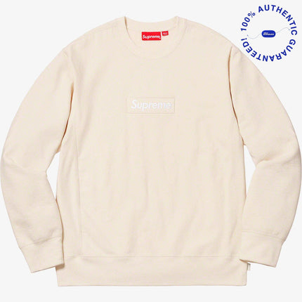 Supreme Crewneck Sweatshirt 'Box Logo' Natural (FW18) | SOLE SERIOUSS [1]