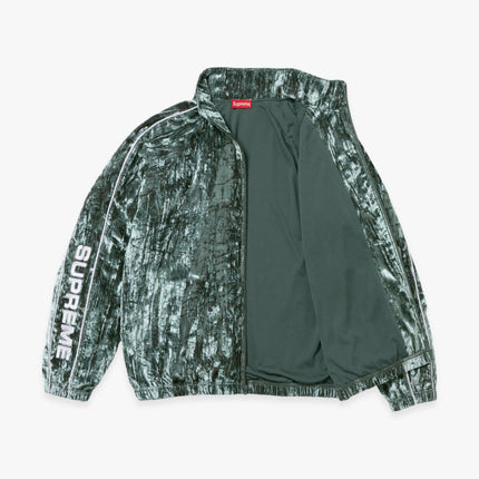 Supreme Crushed Velvet Track Jacket Olive (FW23) - SOLE SERIOUSS (2)