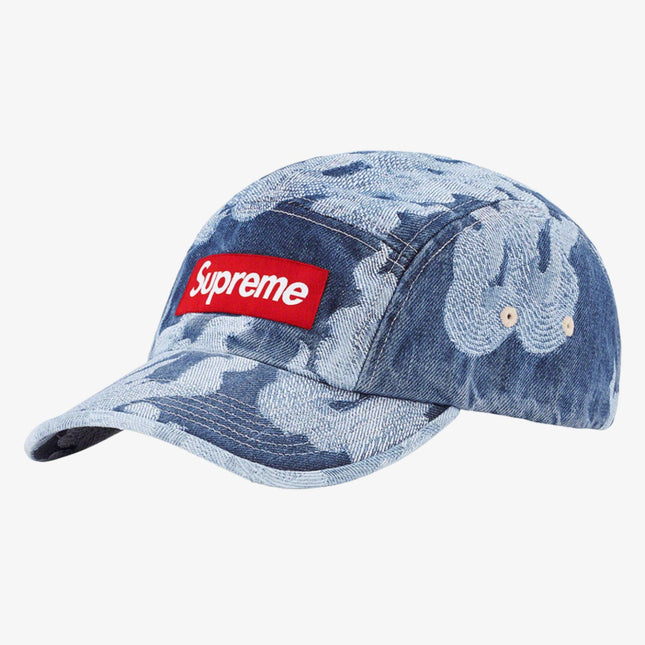 Supreme Denim Camp Cap 'Flames Jacquard' Washed Indigo (SS23) - SOLE SERIOUSS (1)