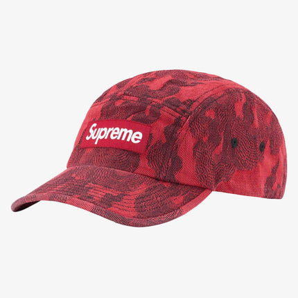 Supreme Denim Camp Cap 'Flames Jacquard' Washed Red (SS23) - SOLE SERIOUSS (1)