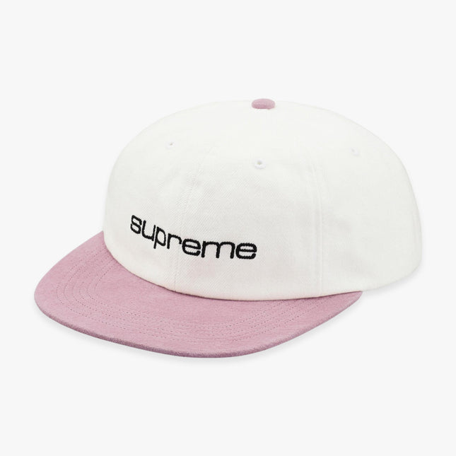 Supreme Denim Suede Compact Logo 6-Panel White (SS18) - SOLE SERIOUSS (1)