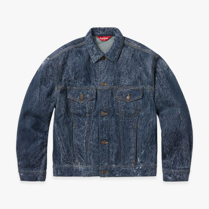 Supreme Denim Trucker Jacket 'Crackle' Blue (FW23) - SOLE SERIOUSS (1)