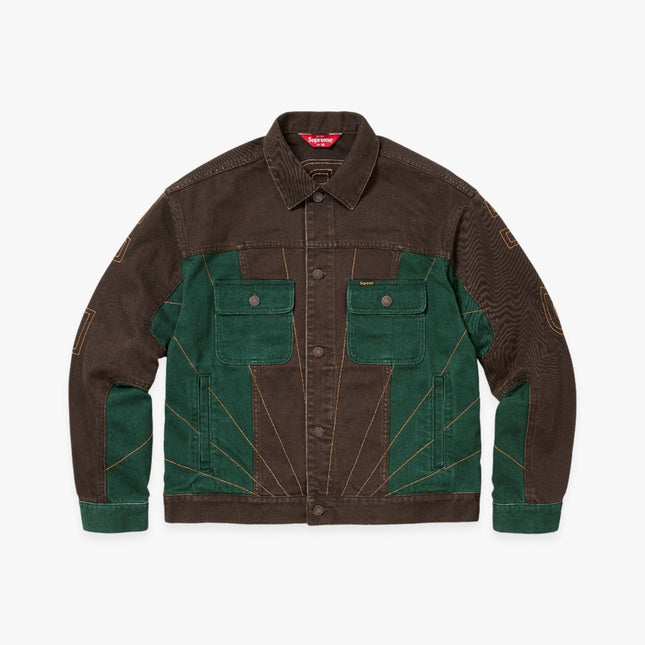 Supreme Denim Trucker Jacket 'Radial Embroidered' Brown (FW23) - SOLE SERIOUSS (1)