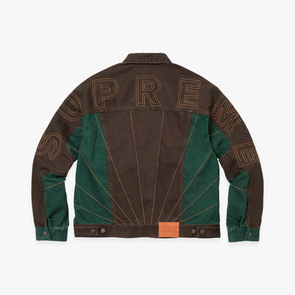 Supreme Denim Trucker Jacket 'Radial Embroidered' Brown (FW23) - SOLE SERIOUSS (2)