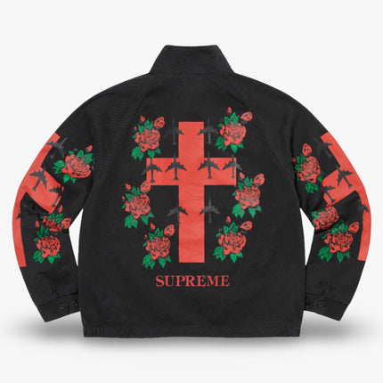 Supreme 'Destruction of Purity / Cross, Planes & Roses' Harrington Jacket Black (SS23) - SOLE SERIOUSS (2)