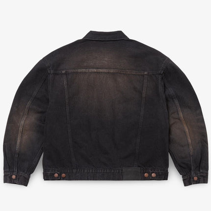 Supreme 'Distressed Selvedge' Trucker Jacket Washed Black (FW24) - SOLE SERIOUSS (2)