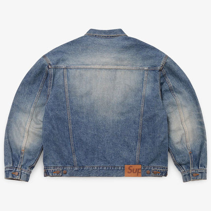 Supreme 'Distressed Selvedge' Trucker Jacket Washed Indigo (FW24) - SOLE SERIOUSS (2)