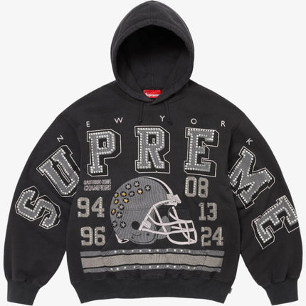 Supreme 'Eastern Conf. Champions' Studded Hooded Sweatshirt Black (FW24) - SOLE SERIOUSS (1)