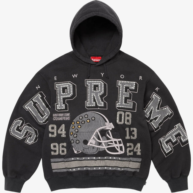 Supreme 'Eastern Conf. Champions' Studded Hooded Sweatshirt Black (FW24) - SOLE SERIOUSS (1)