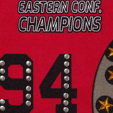 Supreme 'Eastern Conf. Champions' Studded Hooded Sweatshirt Red (FW24) - SOLE SERIOUSS (2)