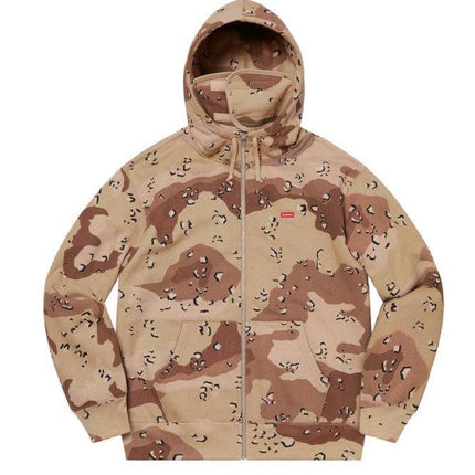Supreme Facemask Zip Up Hooded Sweatshirt 'Small Box' Chocolate Chip Camo FW20 - SOLE SERIOUSS (1)