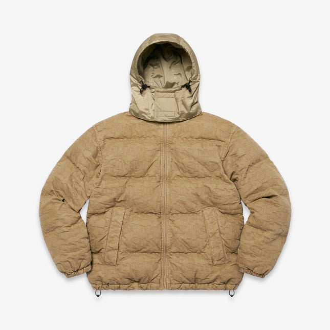 Supreme Fat Tip Jacquard Denim Puffer Jacket Olive (SS22) - SOLE SERIOUSS (1)