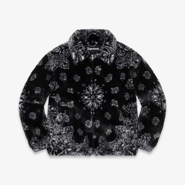 Supreme Faux Fur Bomber Jacket 'Bandana' Black (SS21) - SOLE SERIOUSS (1)