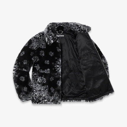 Supreme Faux Fur Bomber Jacket 'Bandana' Black (SS21) - SOLE SERIOUSS (2)